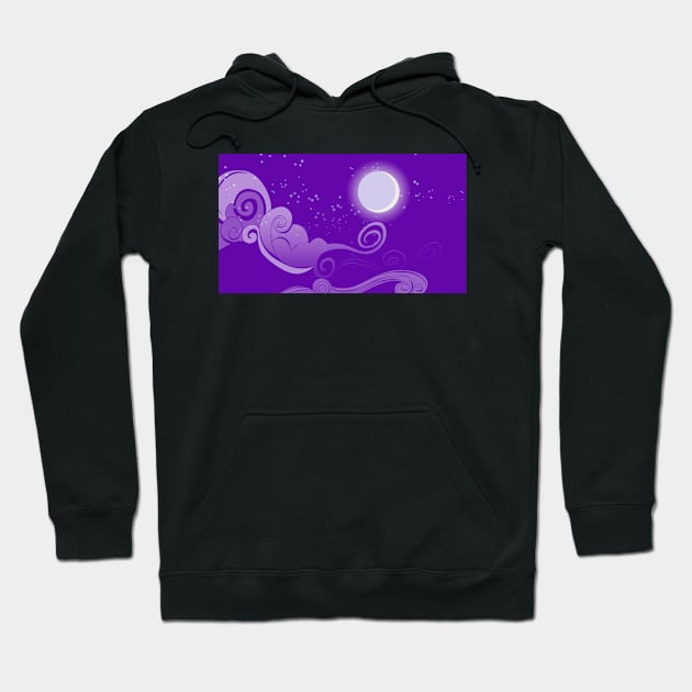 Moon Glow Night Sky Hoodie by CloudyGlow